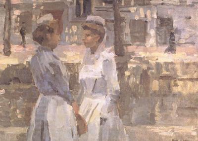 Isaac Israels Amsterdam Serving Girls on the Gracht (nn02) China oil painting art
